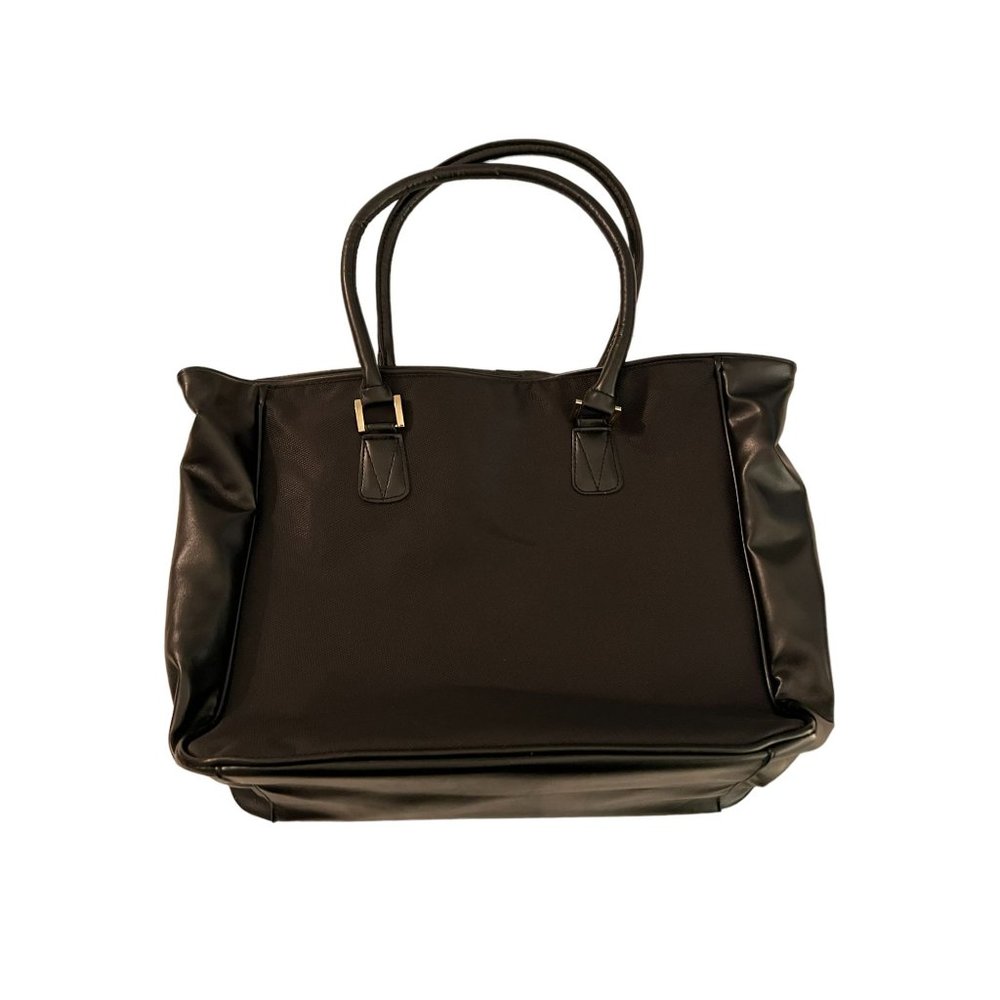 Crabtree & Evelyn large black tote bag purse snap closure 12" x 14" x 5"  NWT